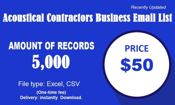 Acoustical Contractors Email Campaign Data