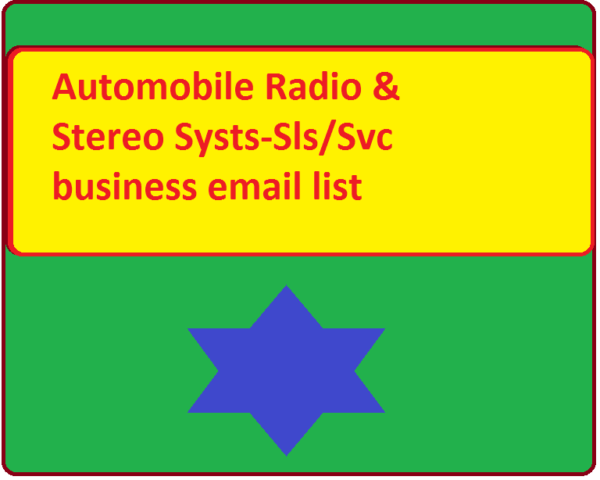 Automobile Radio & Stereo Systs-Sls Svc Email Campaign Data