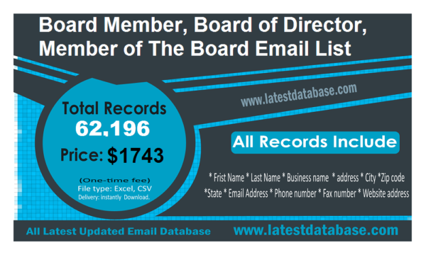 Board Member, Board of Director, Member of The Board Email Campaign Data