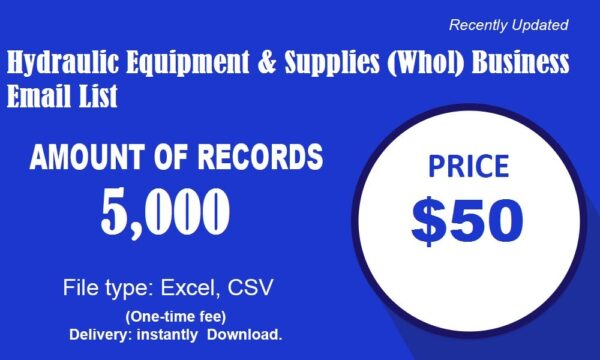 Hydraulic Equipment & Supplies (Whol) Email Campaign Data