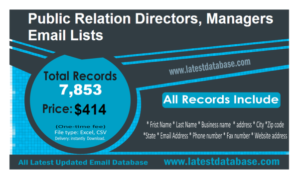 Public Relation Directors Managers Email Campaign Datas