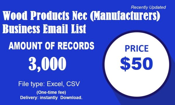 Wood Products Nec (Manufacturers) Email Campaign Data