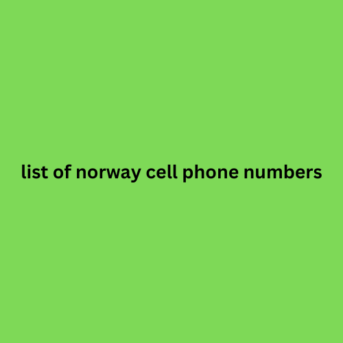 list of norway cell phone numbers