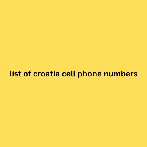 list of croatia cell phone numbers